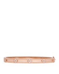 18K Rose Gold Diamond Perlee Sweet Clovers Bracelet L