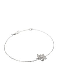 18K White Gold Diamond Mini Lotus Openwork Bracelet