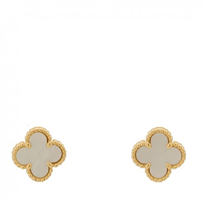 18K Yellow Gold Mother of Pearl Sweet Alhambra Earrings