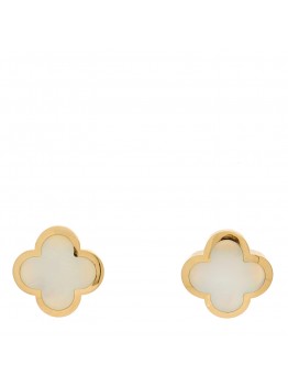 18K Yellow Gold Mother of Pearl Pure Alhambra Earrings