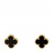 18K Yellow Gold Black Onyx Sweet Alhambra Earrings