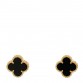 18K Yellow Gold Black Onyx Sweet Alhambra Earrings