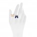 18K Yellow Gold Diamond Lapis Lazuli Two Butterfly Between The Finger Ring 55 7.25