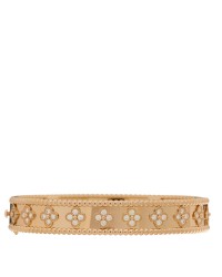 18K Rose Gold Diamond Perlee Clovers Bangle Bracelet M
