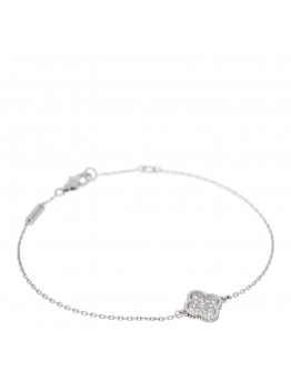 18K White Gold Diamond Sweet Alhambra Bracelet
