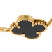 18K Yellow Gold Black Onyx 5 Motifs Vintage Alhambra Bracelet