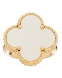 18K Yellow Gold Mother of Pearl Magic Alhambra Ring 52 6