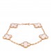 18K Yellow Gold Rock Crystal 5 Motifs Vintage Alhambra Bracelet