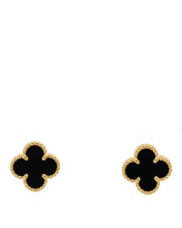 18K Yellow Gold Black Onyx Sweet Alhambra Earrings