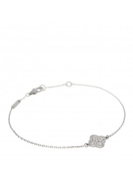 18K White Gold Diamond Sweet Alhambra Bracelet