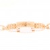 18K Rose Gold Carnelian 5 Motifs Guilloche Vintage Alhambra Bracelet