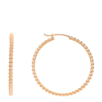 18K Rose Gold Small Perlee Hoop Earrings