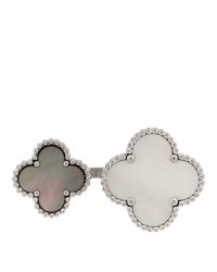 18K White Gold Mother of Pearl Magic Alhambra Between the Finger Ring 48 4.5