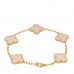 18K Yellow Gold Mother of Pearl 5 Motifs Vintage Alhambra Bracelet