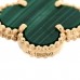 18K Yellow Gold Malachite 5 Motifs Vintage Alhambra Bracelet