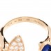 18K Yellow Gold Diamond Lapis Lazuli Two Butterfly Between The Finger Ring 55 7.25