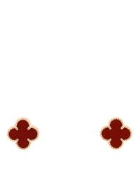 18K Rose Gold Carnelian Sweet Alhambra Earrings