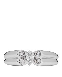 18K White Gold Diamond Butterfly Ring 50 5.25