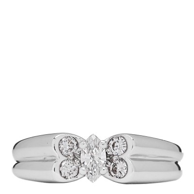 18K White Gold Diamond Butterfly Ring 50 5.25