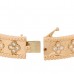 18K Rose Gold Diamond Perlee Clovers Bangle Bracelet M