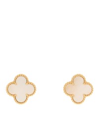18K Yellow Gold Mother of Pearl Vintage Alhambra Earrings