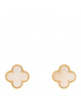 18K Yellow Gold Mother of Pearl Vintage Alhambra Earrings