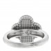 18K White Gold Diamond Mother of Pearl Vintage Alhambra Ring 53 6.5