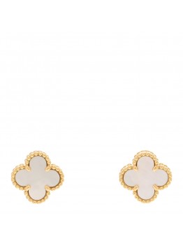 18K Yellow Gold Mother of Pearl Sweet Alhambra Earrings