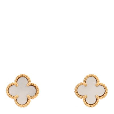 18K Yellow Gold Mother of Pearl Sweet Alhambra Earrings
