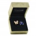 18K Yellow Gold Diamond Lapis Lazuli Two Butterfly Between The Finger Ring 55 7.25