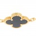 18K Yellow Gold Black Onyx 5 Motifs Vintage Alhambra Bracelet