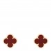 VAN CLEEF & ARPELS 18K Rose Gold Carnelian Sweet Alhambra Earrings