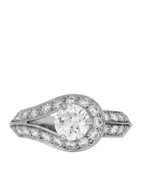 Platinum Diamond .70ct Couture Solitaire Ring 48 4.5