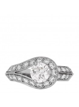 Platinum Diamond .70ct Couture Solitaire Ring 48 4.5