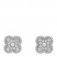 18K White Gold Diamond Sweet Alhambra Earrings