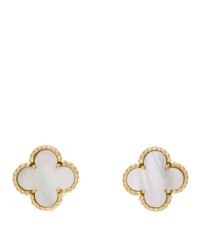18K Yellow Gold Mother of Pearl Vintage Alhambra Earrings