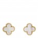 18K Yellow Gold Mother of Pearl Vintage Alhambra Earrings