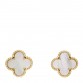 18K Yellow Gold Mother of Pearl Vintage Alhambra Earrings