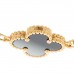 18K Yellow Gold Black Onyx 5 Motifs Vintage Alhambra Bracelet