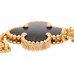 18K Yellow Gold Black Onyx 5 Motifs Vintage Alhambra Bracelet