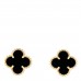 18K Yellow Gold Black Onyx Sweet Alhambra Earrings