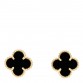18K Yellow Gold Black Onyx Sweet Alhambra Earrings