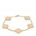 18K Yellow Gold Mother of Pearl 5 Motifs Vintage Alhambra Bracelet