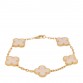 18K Yellow Gold Mother of Pearl 5 Motifs Vintage Alhambra Bracelet