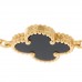 18K Yellow Gold Black Onyx 5 Motifs Vintage Alhambra Bracelet
