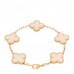 18K Yellow Gold Mother of Pearl 5 Motifs Vintage Alhambra Bracelet