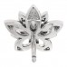 18K White Gold Diamond Mini Lotus Openwork Earrings