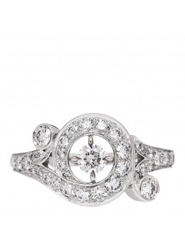 18K White Gold Diamond Nid du Paradis Ring 50 5.25