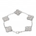 18K White Gold 5 Motifs Guilloche Vintage Alhambra Bracelet