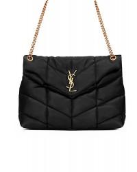 Y Puffer Medium Chain Bag in Quilted Lambskin